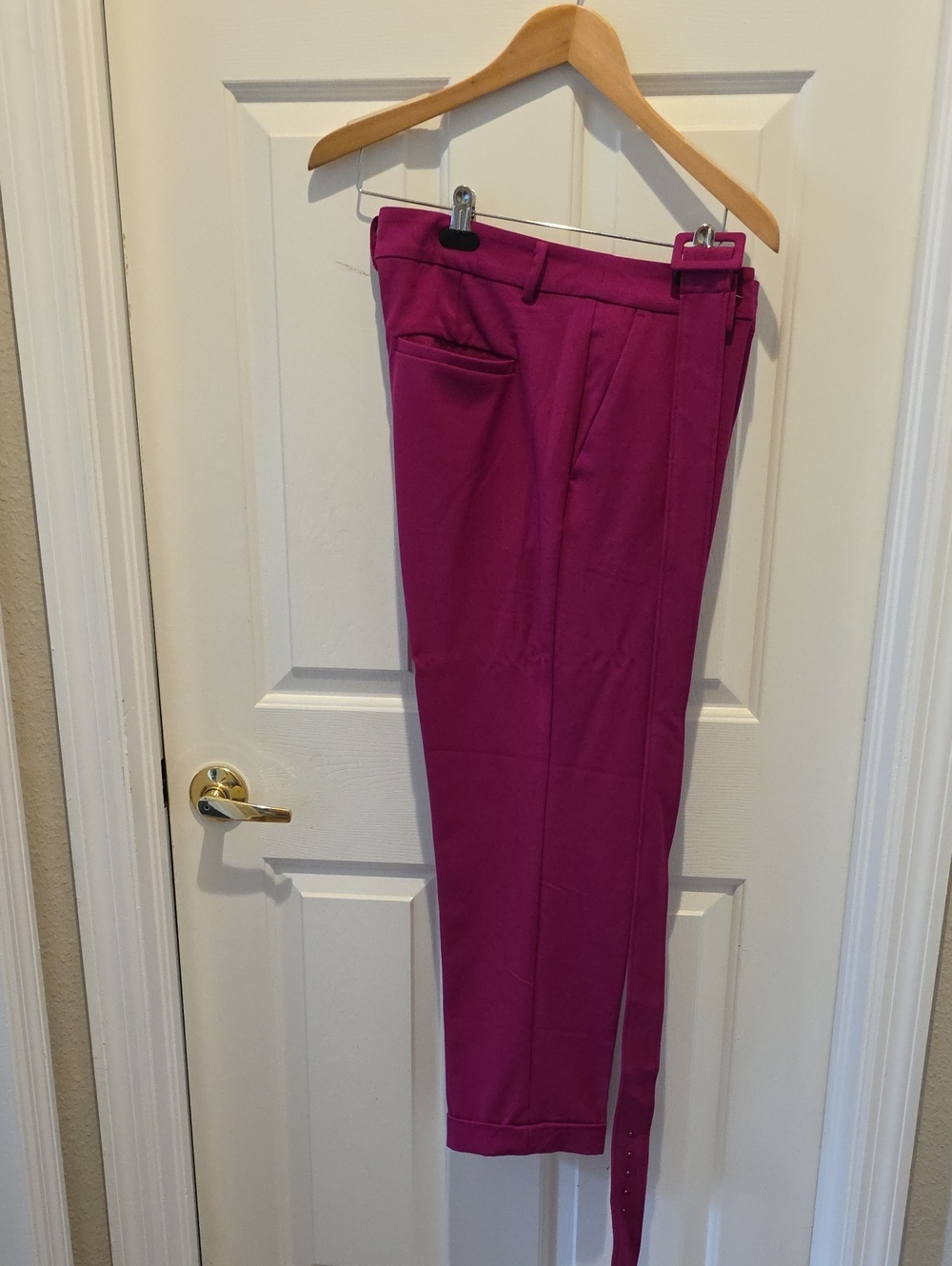 LOFT Magenta High-Rise Tailored Pants